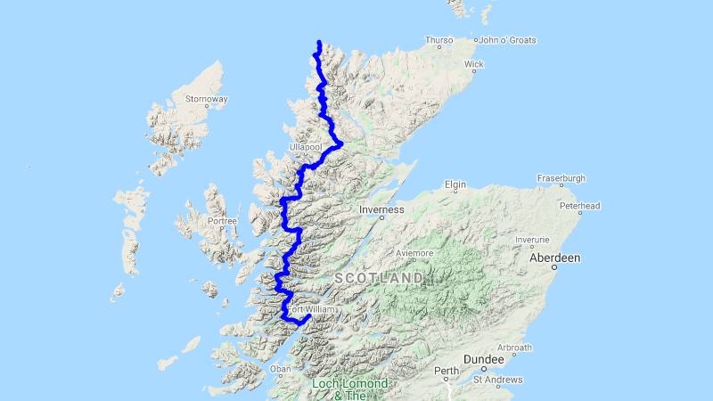 Cape Wrath Trail map