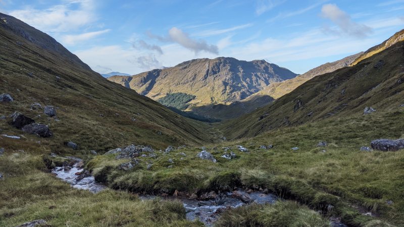 Mountain pass with river